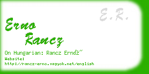 erno rancz business card